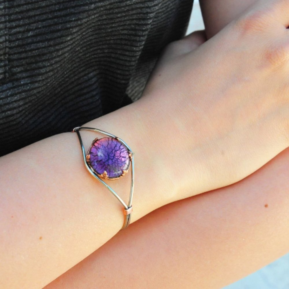 Handmade Pink Glass Bracelet